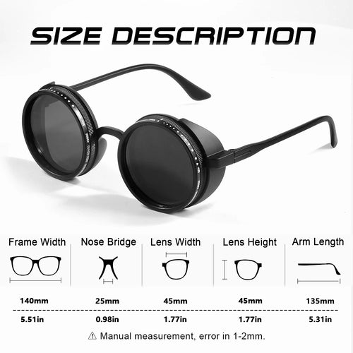 CRIXALIS Handmade ND Adjustable Sunglasses 1~9 Manual Dimming Glasses Fishing Filter UV400 Retro Steampunk Polarized SunGlasses