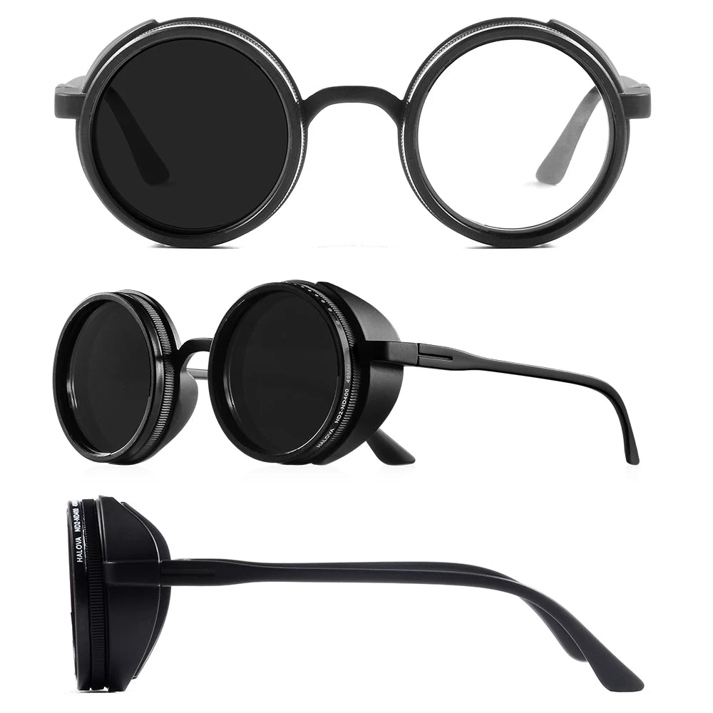 CRIXALIS Handmade ND Adjustable Sunglasses 1~9 Manual Dimming Glasses Fishing Filter UV400 Retro Steampunk Polarized SunGlasses